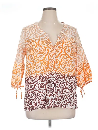 Pre-owned Just My Size 3/4 Sleeve Blouse In Orange