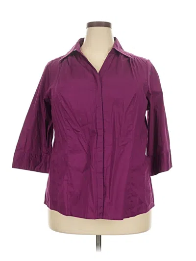 Pre-owned Just My Size 3/4 Sleeve Button Down Shirt In Purple