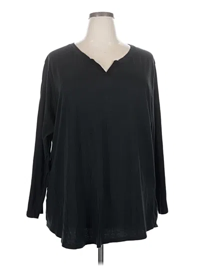 Pre-owned Just My Size Long Sleeve Blouse In Black