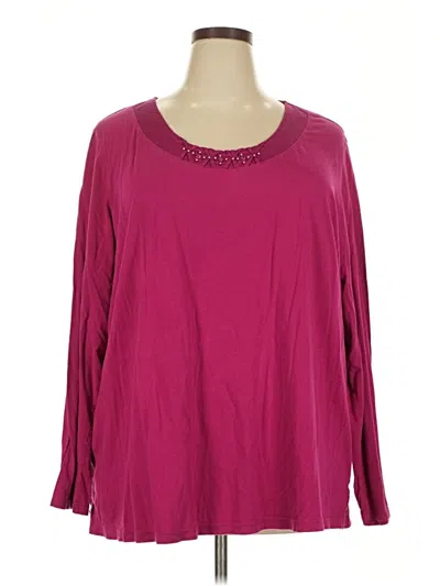 Pre-owned Just My Size Long Sleeve Blouse In Burgundy