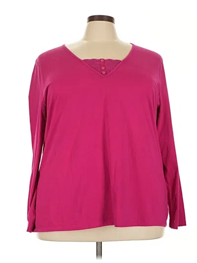 Pre-owned Just My Size Long Sleeve Henley Shirt In Pink