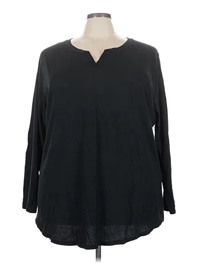 Pre-owned Just My Size Long Sleeve Top Black V-neck Tops