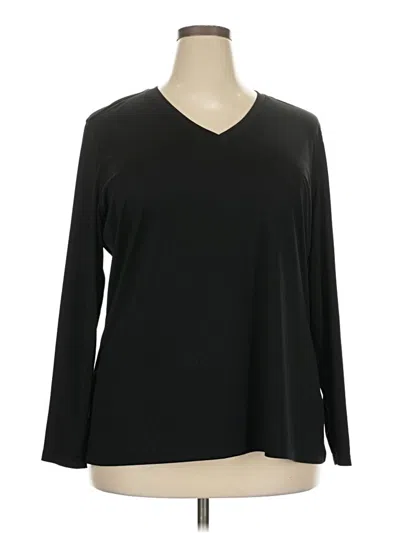 Pre-owned Just My Size Long Sleeve Top Black V-neck Tops