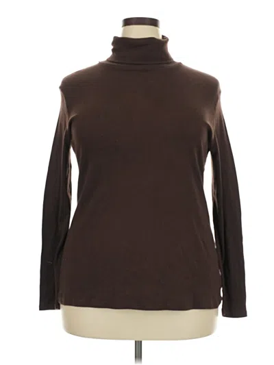 Pre-owned Just My Size Long Sleeve Turtleneck In Brown