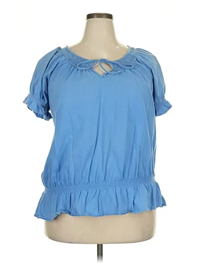 Pre-owned Just My Size Short Sleeve Blouse In Blue