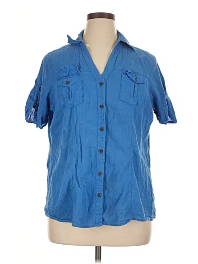 Pre-owned Just My Size Short Sleeve Blouse In Blue