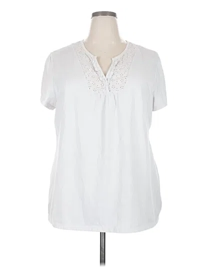 Pre-owned Just My Size Short Sleeve Blouse In White