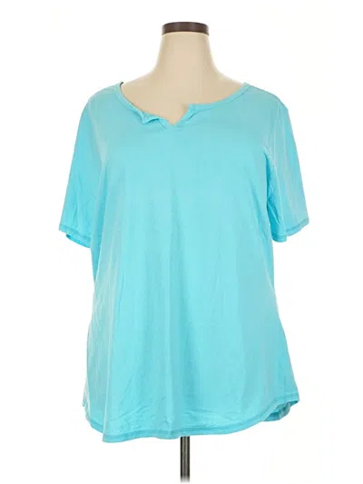 Pre-owned Just My Size Short Sleeve Henley Shirt In Blue