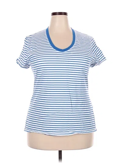 Pre-owned Just My Size Short Sleeve Top Blue Scoop Neck Tops