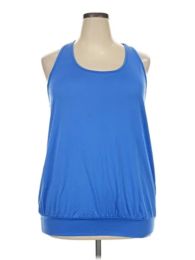 Pre-owned Just My Size Tank Top Blue Halter Neckline Tops