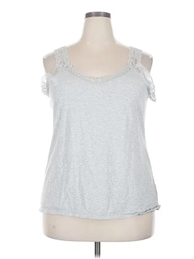Pre-owned Just My Size Tank Top Silver Cold Shoulder Neckline Tops