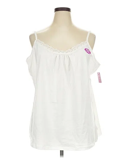 Pre-owned Just My Size Tank Top White Cold Shoulder Neckline Tops