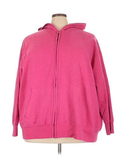 Pre-owned Just My Size Zip Up Hoodie In Pink