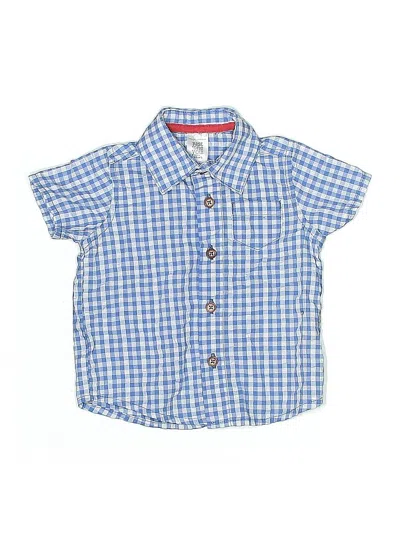 Pre-owned Just One Year By Carter's Babies' Short Sleeve Button Down Shirt In Blue