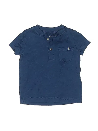 Pre-owned Just One Year By Carter's Babies' Short Sleeve Henley Shirt In Blue