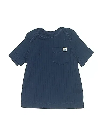 Pre-owned Just One Year By Carter's Babies' Short Sleeve Henley Shirt In Blue