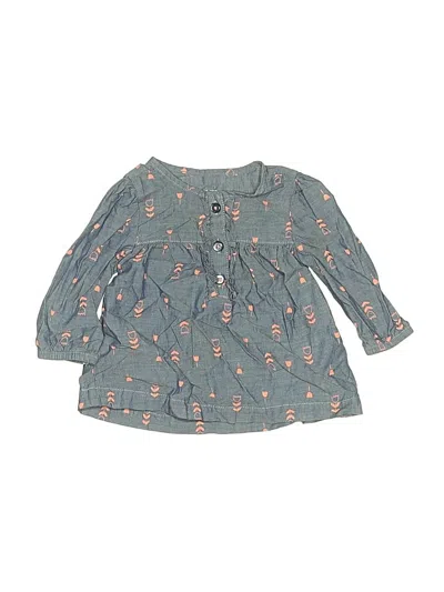 Pre-owned Just One You Babies' Long Sleeve Henley Shirt In Blue