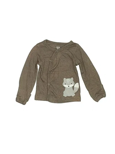 Pre-owned Just One You Babies' Long Sleeve Henley Shirt In Brown