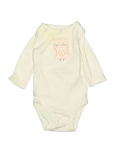 Pre-owned Just One You Babies' Long Sleeve Onesie In White