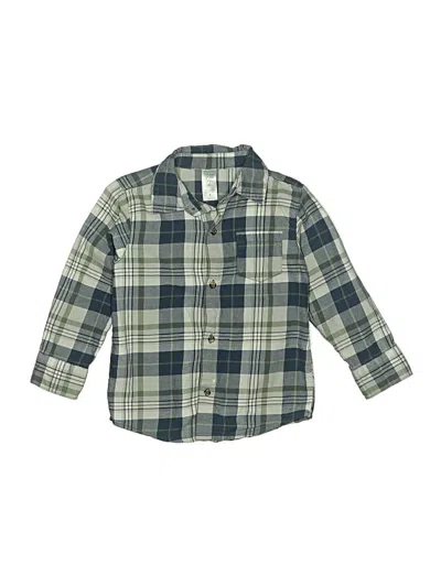 Pre-owned Just One You Made By Carter's Kids' Long Sleeve Button Down Shirt In Green