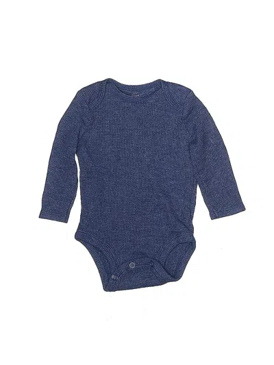 Pre-owned Just One You Made By Carter's Babies' Long Sleeve Onesie In Blue