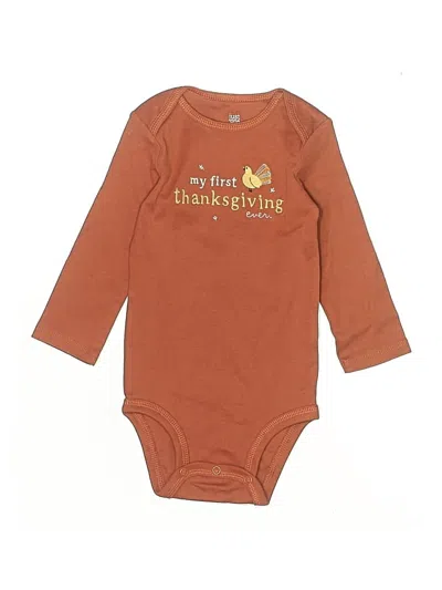 Pre-owned Just One You Made By Carter's Babies' Long Sleeve Onesie In Brown