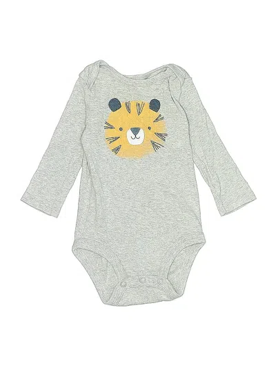 Pre-owned Just One You Made By Carter's Babies' Long Sleeve Onesie In Gray