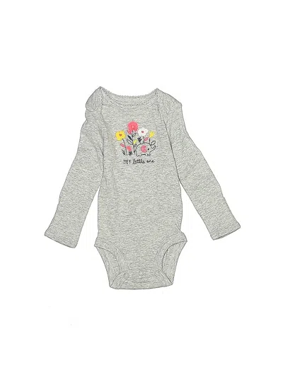Pre-owned Just One You Made By Carter's Babies' Long Sleeve Onesie In Gray