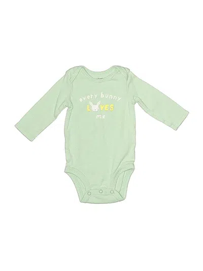 Pre-owned Just One You Made By Carter's Babies' Long Sleeve Onesie In Green