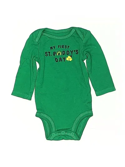 Pre-owned Just One You Made By Carter's Babies' Long Sleeve Onesie In Green