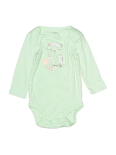 Pre-owned Just One You Made By Carter's Babies' Long Sleeve Onesie In Green