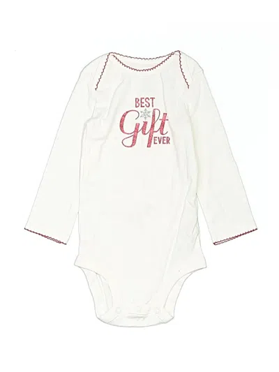 Pre-owned Just One You Made By Carter's Babies' Long Sleeve Onesie In Ivory
