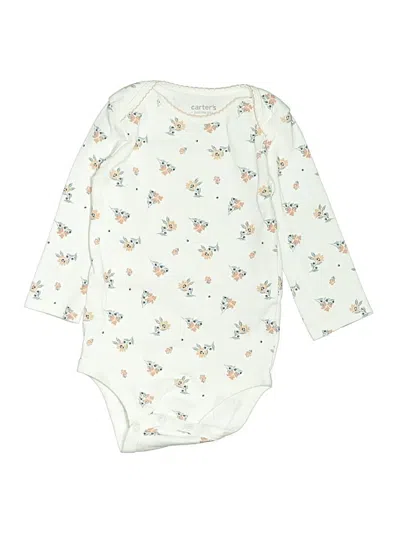 Pre-owned Just One You Made By Carter's Babies' Long Sleeve Onesie In Ivory