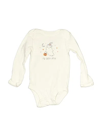 Pre-owned Just One You Made By Carter's Babies' Long Sleeve Onesie In Ivory