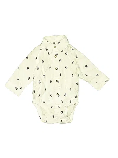 Pre-owned Just One You Made By Carter's Babies' Long Sleeve Onesie In White