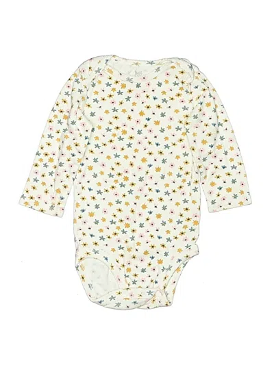 Pre-owned Just One You Made By Carter's Babies' Long Sleeve Onesie In White