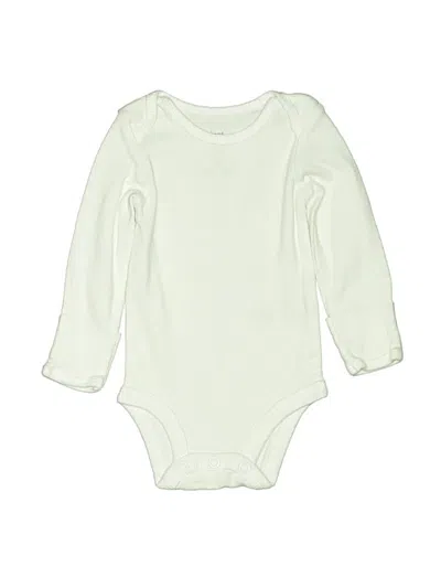 Pre-owned Just One You Made By Carter's Babies' Long Sleeve Onesie In White
