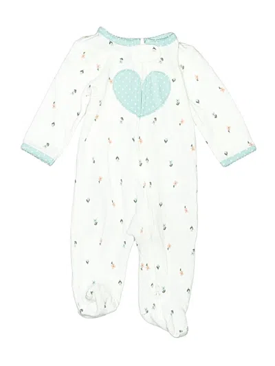 Pre-owned Just One You Made By Carter's Babies' Long Sleeve Onesie In White