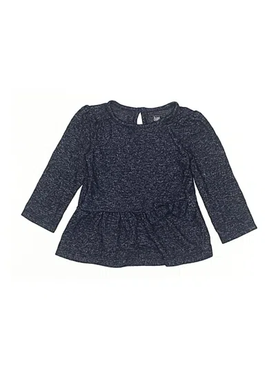 Pre-owned Just One You Made By Carter's Babies' Long Sleeve Top Blue Ruffles Neckline Tops