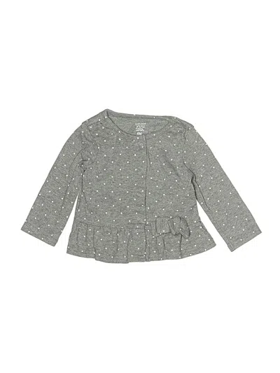 Pre-owned Just One You Made By Carter's Babies' Long Sleeve Top Gray Ruffles Neckline Tops