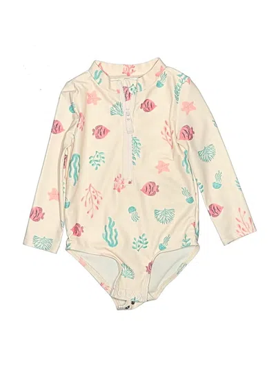 Pre-owned Just One You Made By Carter's Kids' Rash Guard In Ivory