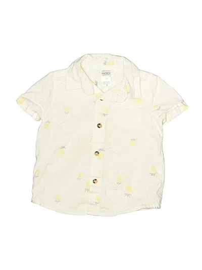 Pre-owned Just One You Made By Carter's Babies' Short Sleeve Button Down Shirt In Yellow