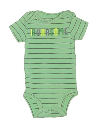 Pre-owned Just One You Made By Carter's Babies' Short Sleeve Onesie In Green