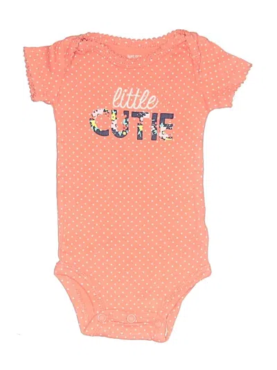 Pre-owned Just One You Made By Carter's Babies' Short Sleeve Onesie In Orange