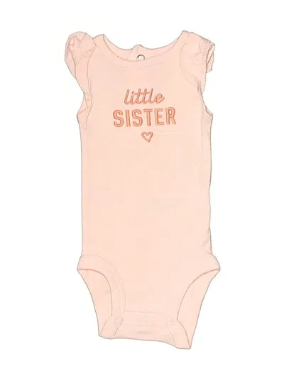 Pre-owned Just One You Made By Carter's Babies' Short Sleeve Onesie In Pink