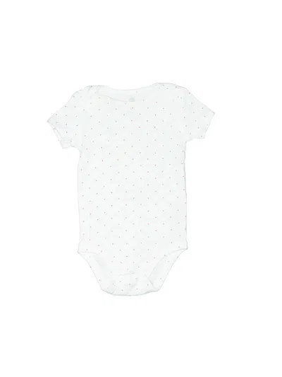Pre-owned Just One You Made By Carter's Kids' Short Sleeve Onesie In White