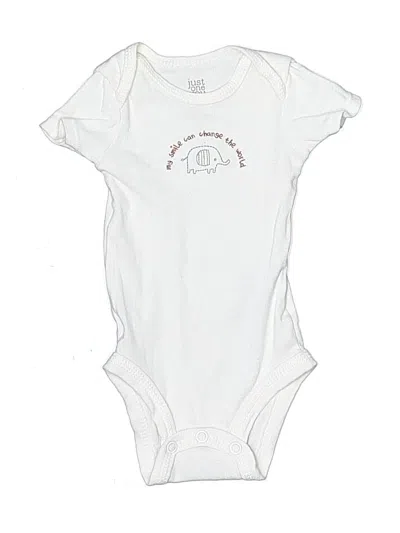 Pre-owned Just One You Made By Carter's Babies' Short Sleeve Onesie In White