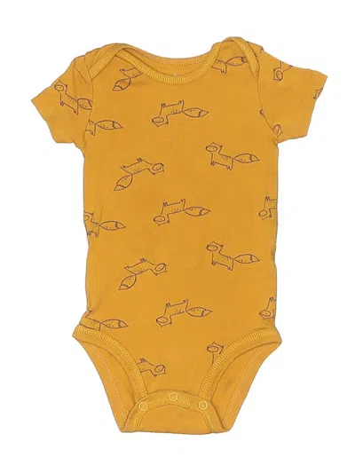 Pre-owned Just One You Made By Carter's Babies' Short Sleeve Onesie In Yellow