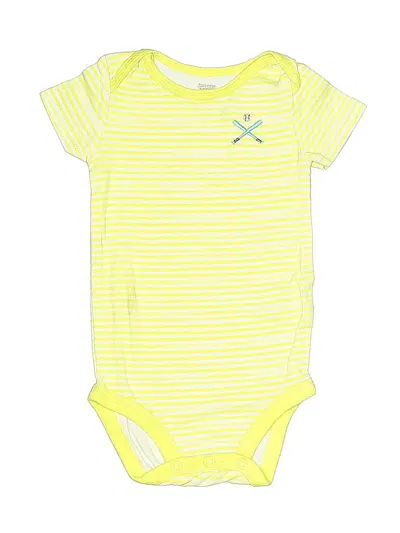 Pre-owned Just One You Made By Carter's Babies' Short Sleeve Onesie In Yellow