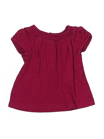 Pre-owned Just One You Made By Carter's Babies' Short Sleeve Top Burgundy Ruffles Neckline Tops
